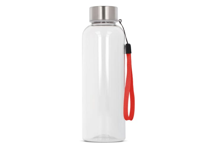 Bouteille d'eau rPET publicitaire 500ml Jude Transparent Rouge
